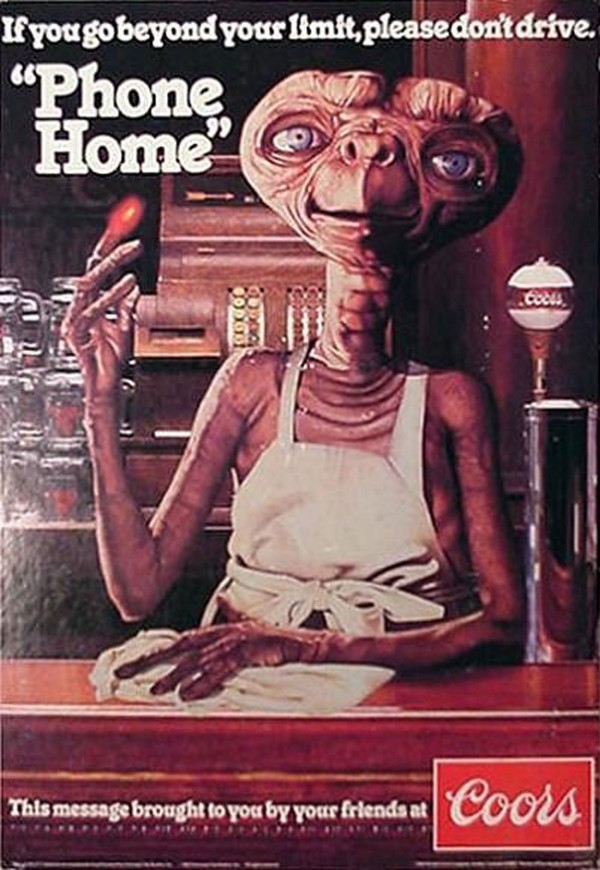 ET Coors Phone Home Drinking Driving ad